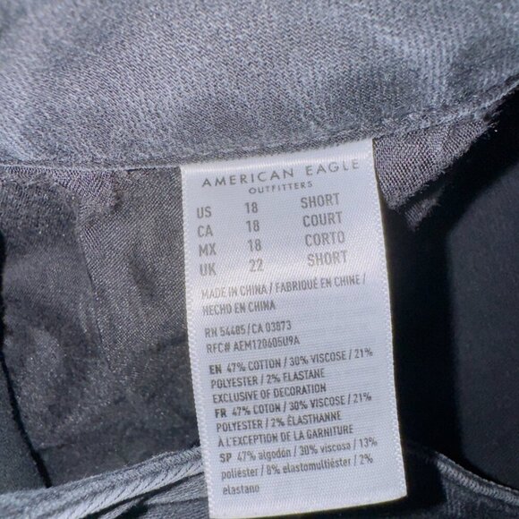 American Eagle Black Wash Denim Next Level Stretch Mid Rise Jegging Jeans - Picture 5 of 7